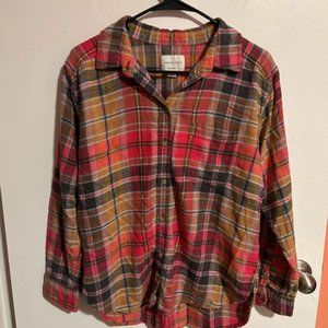 Ladies American Eagle Pink Flannel Button Down Shirt size XS